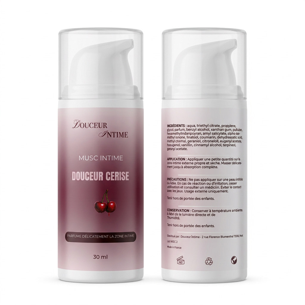 Gel musc intime - Douceur Cerise - Parfum cerise - 30 ml